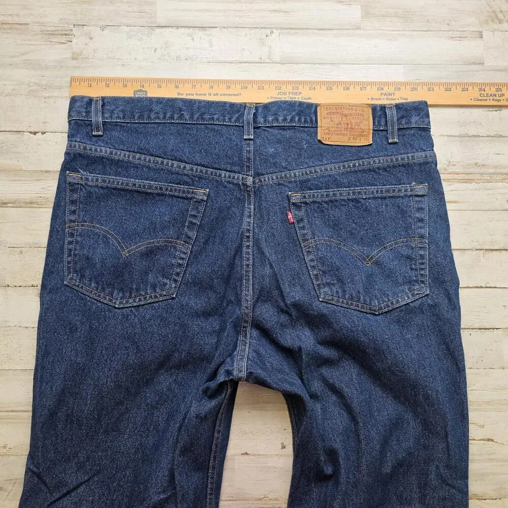 Vintage Levi’s 517 Blue Jeans Men’s 42x30 (raw hem) Boot Cut Y2K Grunge Western